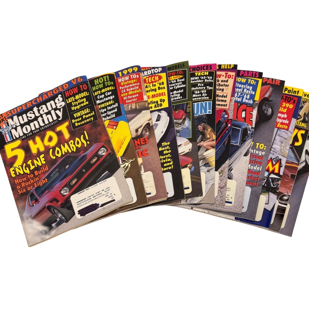 Mustang Monthly Magazine 1999 Full Year 12 Issues Ford Enthusiast Restoration *